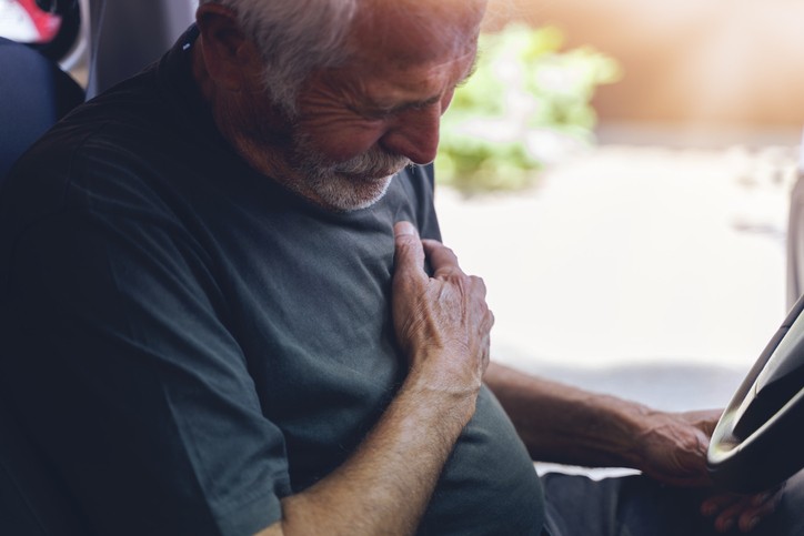 elderly man with chest pain