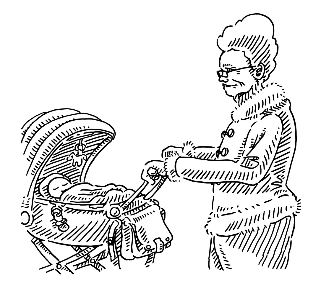 grandmother and baby
