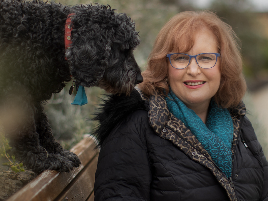 Dr Karen Price with her dog, the late Flash Gordon.