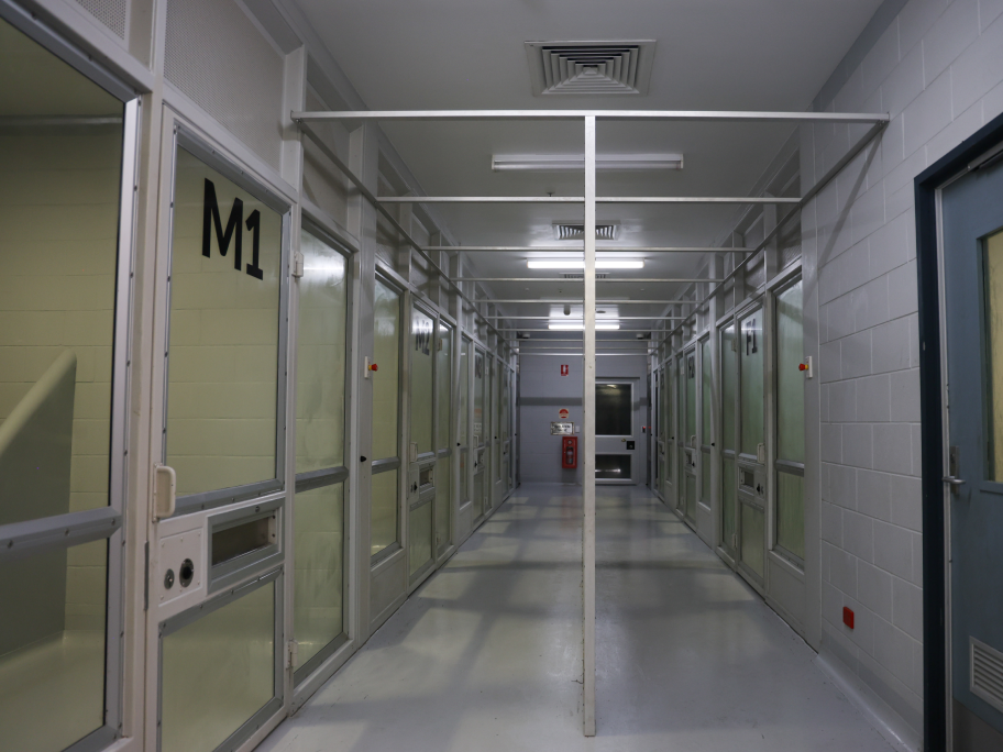 Watch houses that will be used as holding cells for people arrested at the NT Police Headquarters in Darwin. Photo: AAP.